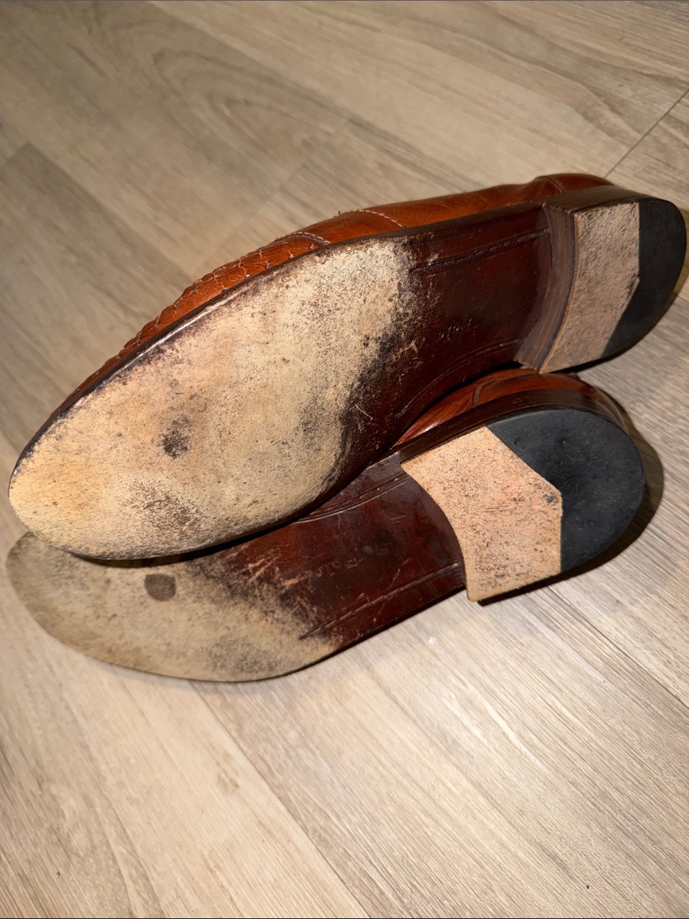 Polo by Ralph Lauren Brown Woven Leather Slip-On Loafers - Picture 3 of 4